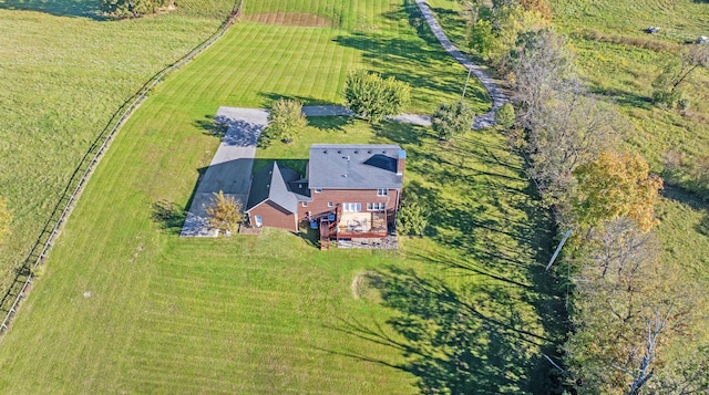 bird's eye view with a rural view