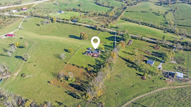 bird's eye view featuring a rural view