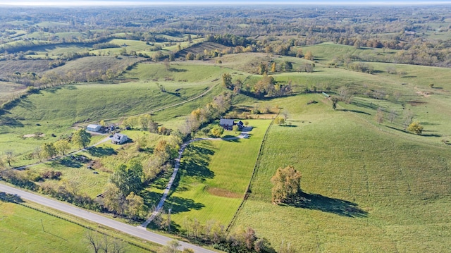 drone / aerial view featuring a rural view