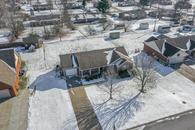 view of snowy aerial view