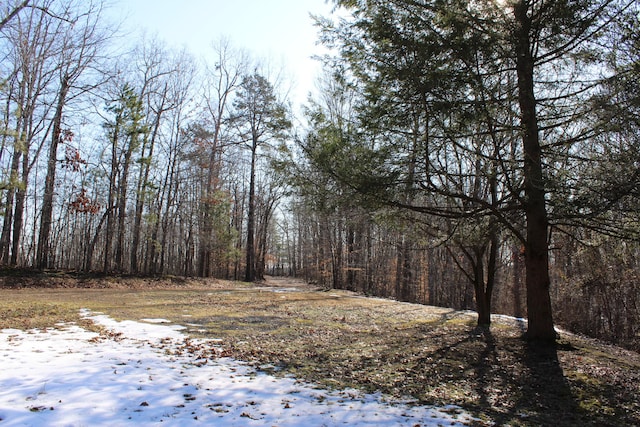 view of snow covered land