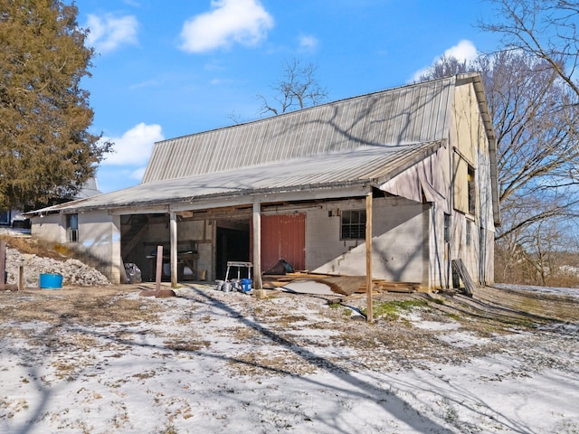 view of snow covered structure