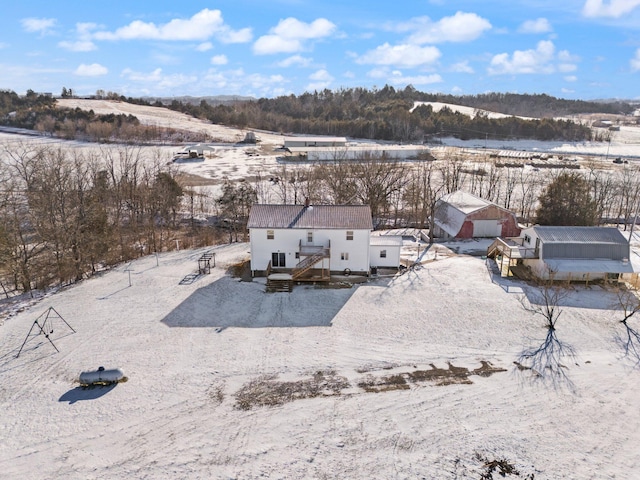 view of snowy aerial view