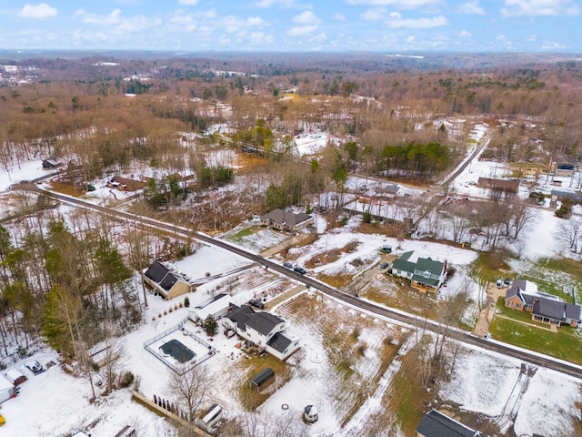 view of snowy aerial view