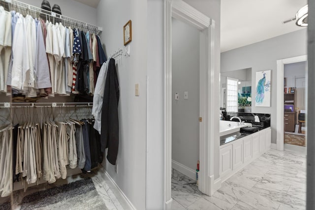 view of walk in closet