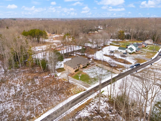 view of snowy aerial view