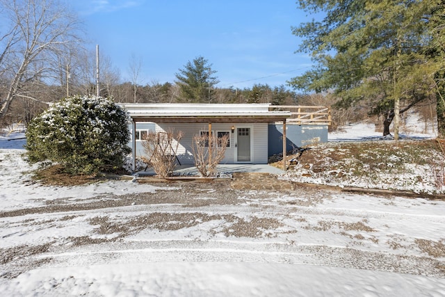 view of snow covered structure