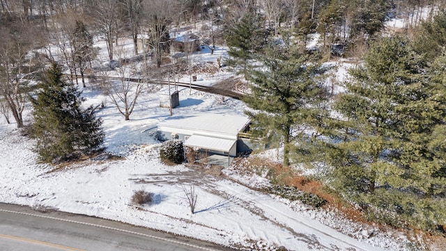 view of snowy aerial view