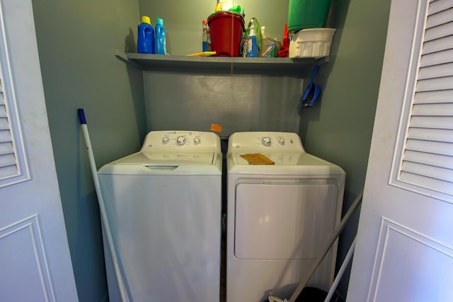 laundry room with washer and dryer