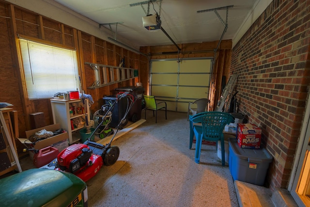 garage featuring a garage door opener