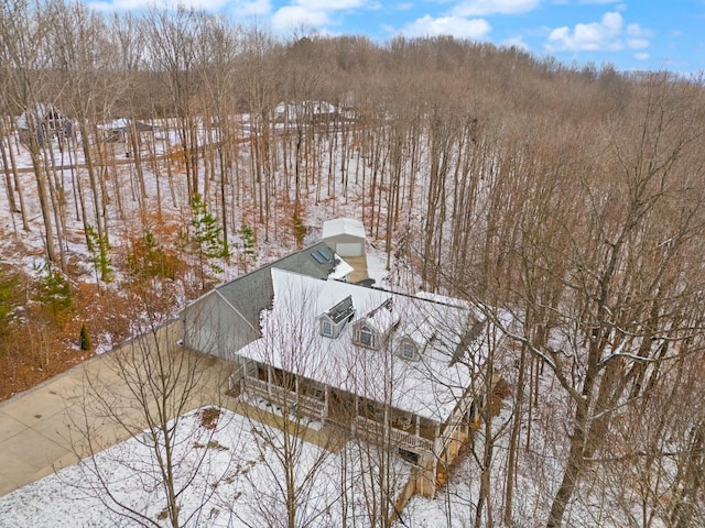 view of snowy aerial view