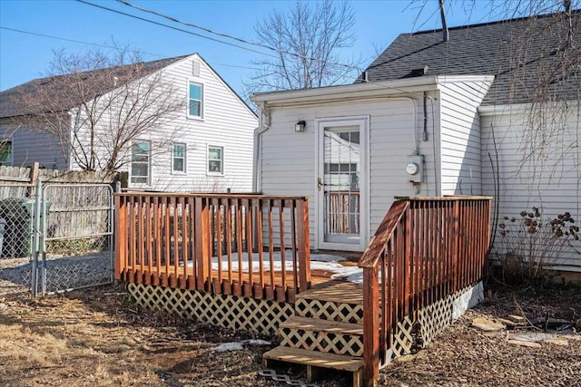 rear view of house with a deck