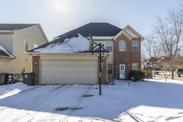 front facade with a garage