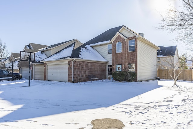 view of property with a garage