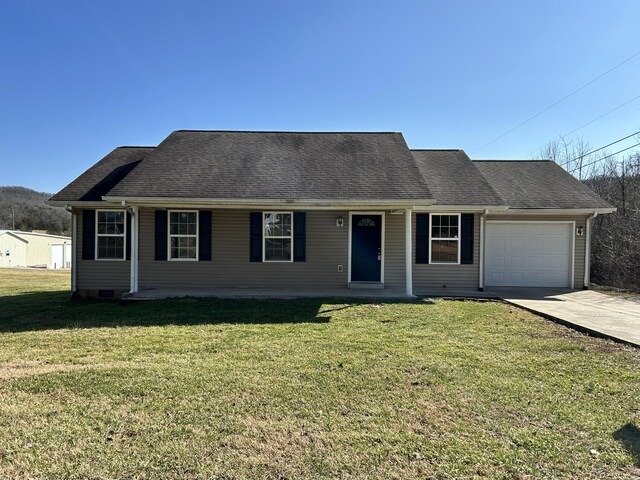1465 Blaze Valley Rd, Somerset, KY 42501 - view of front of property with a garage, driveway, a front lawn, and a porch