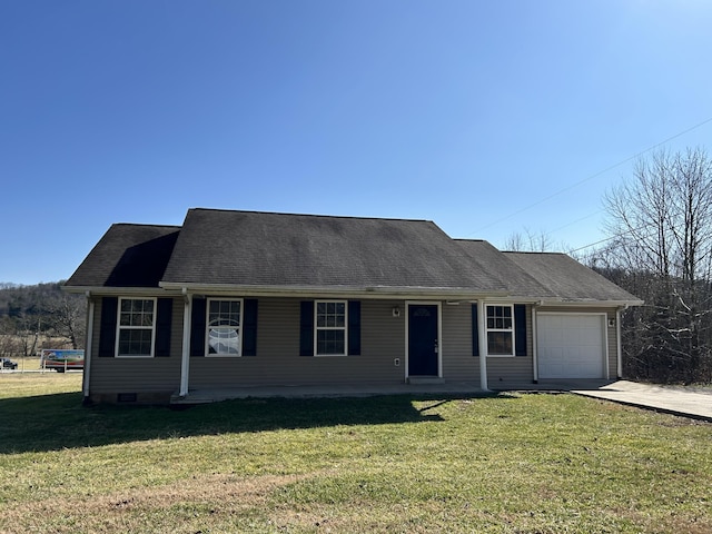 1465 Blaze Valley Rd, Somerset, KY 42501 - view of front of property with an attached garage, a front yard, and concrete driveway