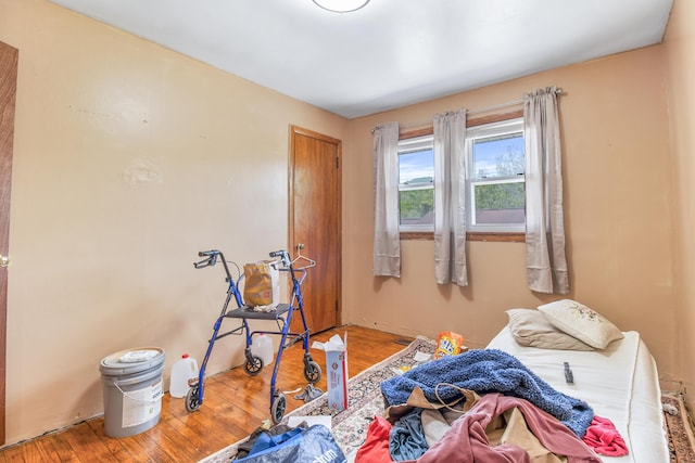 misc room with hardwood / wood-style floors