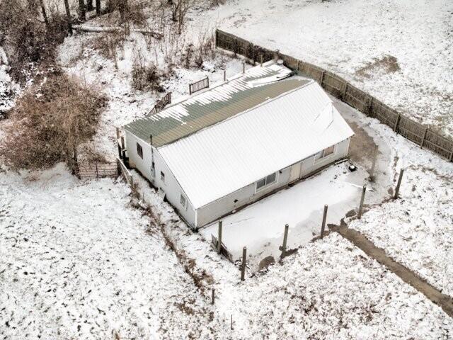 view of snowy aerial view