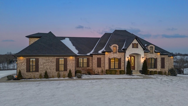 view of french country inspired facade