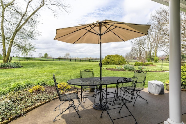 view of patio featuring a rural view