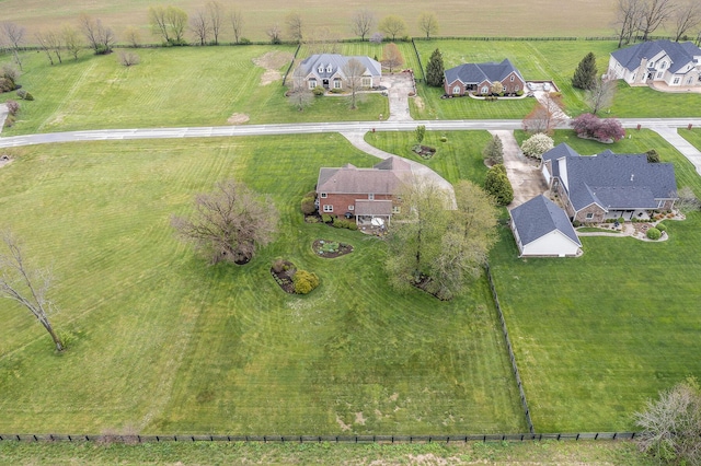 drone / aerial view with a rural view