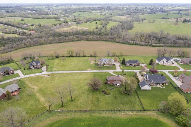 aerial view with a rural view