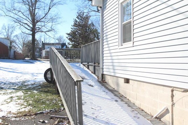 view of property exterior with crawl space