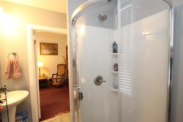 full bath featuring a stall shower and a sink