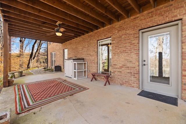 view of patio / terrace with ceiling fan