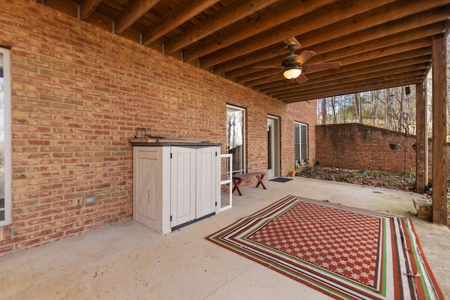 view of patio / terrace with ceiling fan