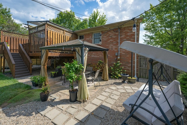 view of patio / terrace featuring a gazebo