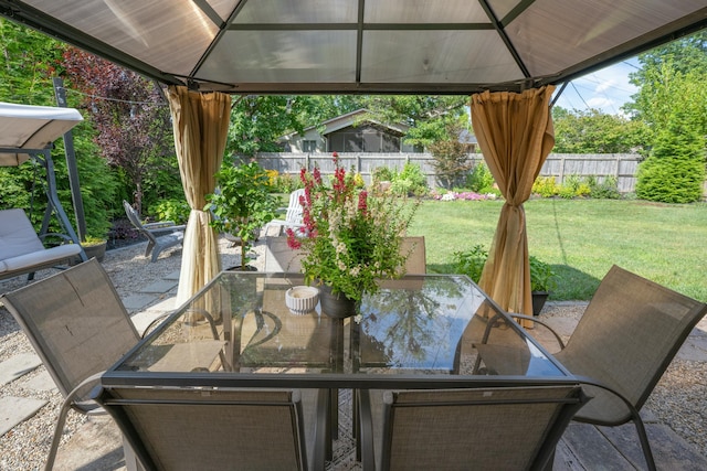 view of patio / terrace with a gazebo