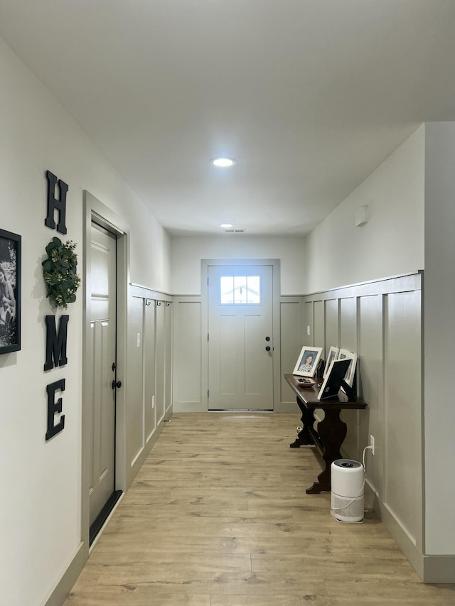 entryway featuring light hardwood / wood-style floors