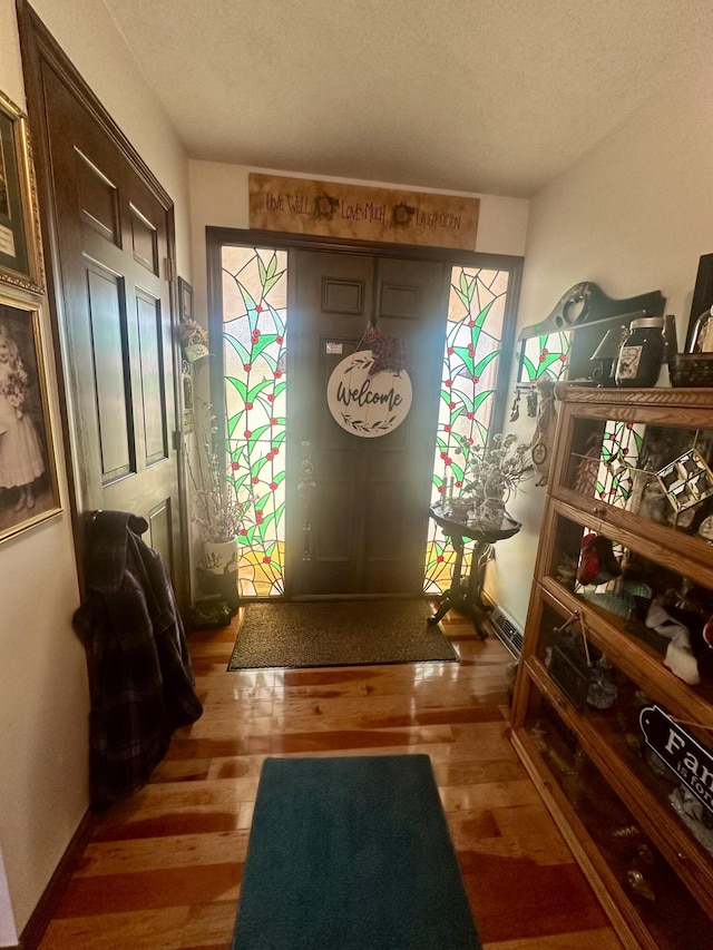 foyer entrance featuring hardwood / wood-style floors