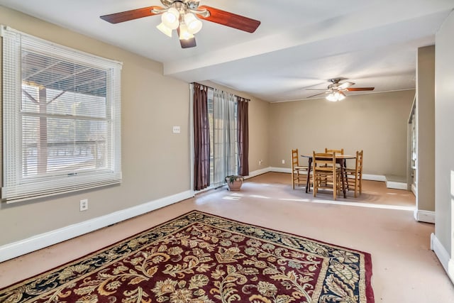 entrance foyer featuring ceiling fan