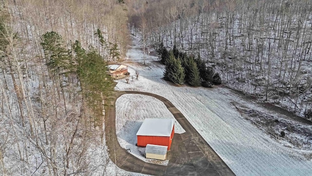 view of snowy aerial view