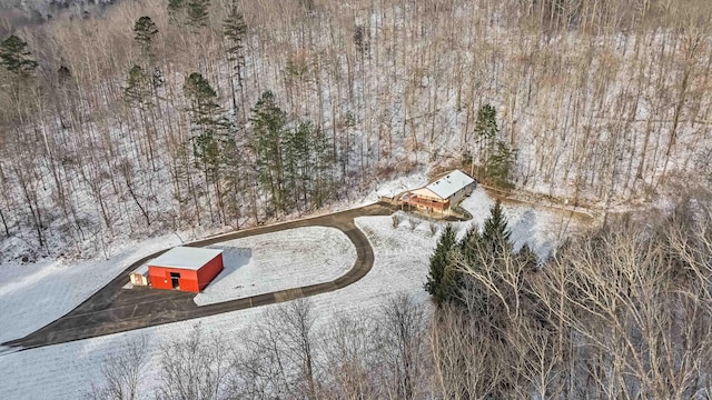 view of snowy aerial view