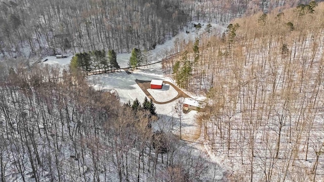 view of snowy aerial view