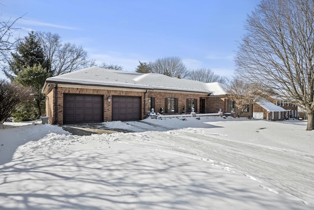 single story home with a garage