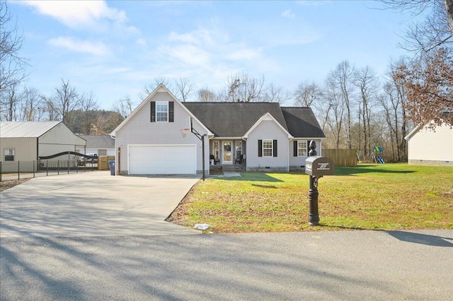 view of front of home featuring a playground and a front yard