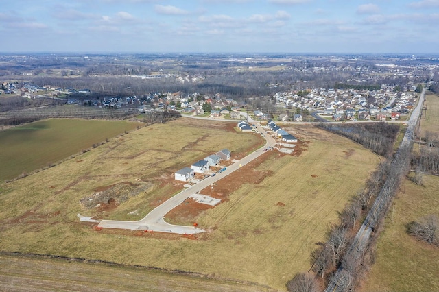 bird's eye view with a rural view