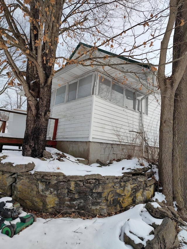 view of snowy exterior