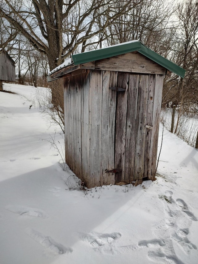 view of snow covered structure