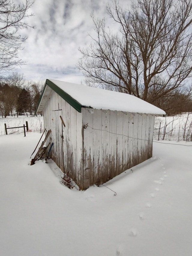 view of snow covered structure