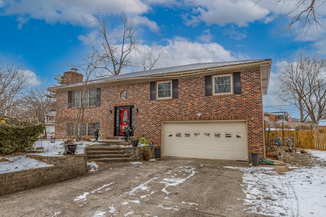 split foyer home with a garage