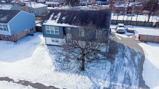 view of snowy aerial view