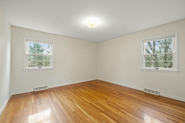 empty room featuring light hardwood / wood-style flooring and plenty of natural light