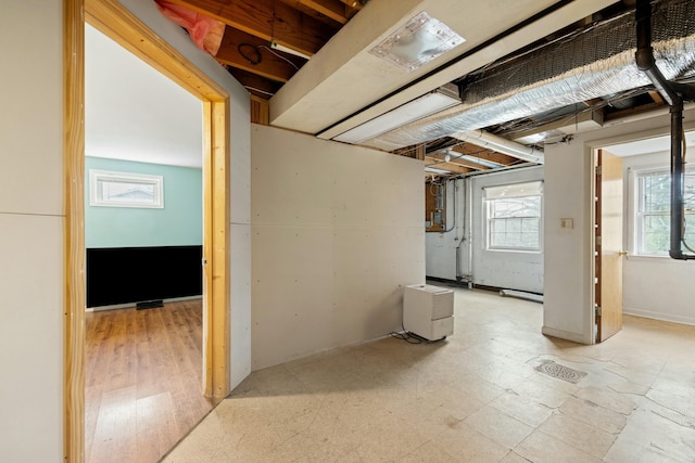 basement with a wealth of natural light