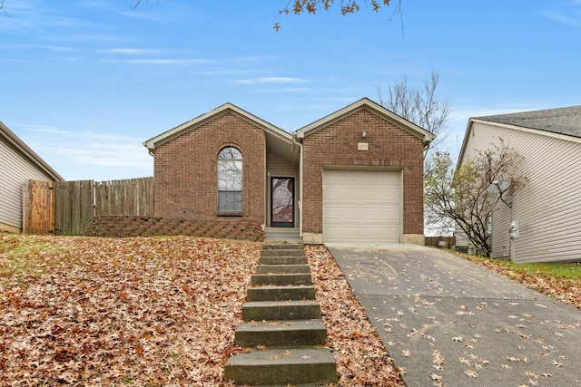 view of front facade featuring a garage