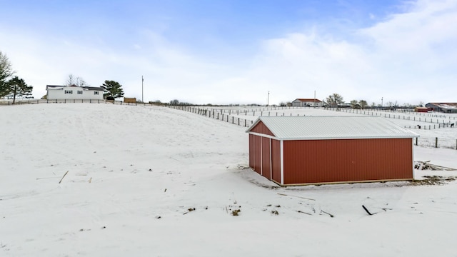 view of yard covered in snow